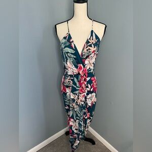 Charlotte Russe Women’s Blue/Pink Floral High Low Dress Sz M